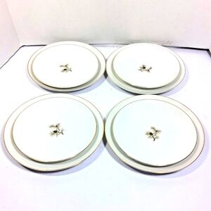 ACI Vintage Set Of 4 Each Golden Pine Gold Rim Japan Salad & Bread China Plates